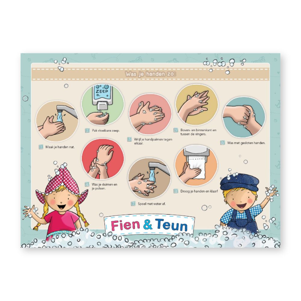 Fien & Teun Instructiebordje Handen Wassen